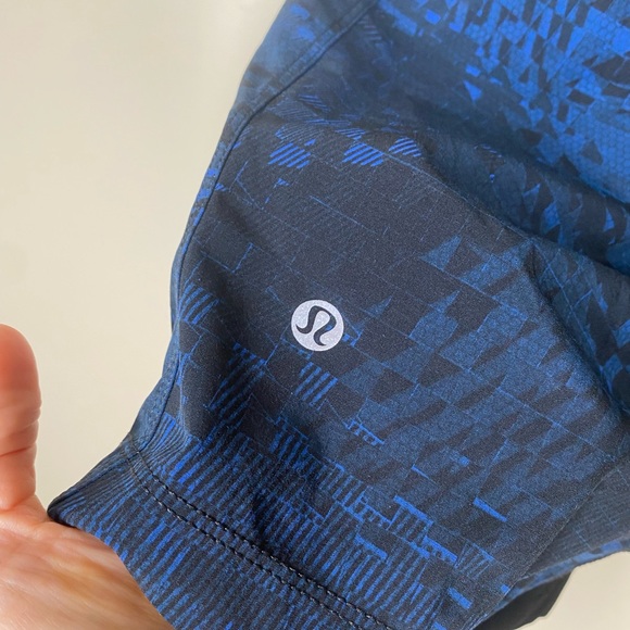 Men's LULULEMON 9.5" Inseam Workout Shorts Medium Blue/Black - Picture 8 of 10